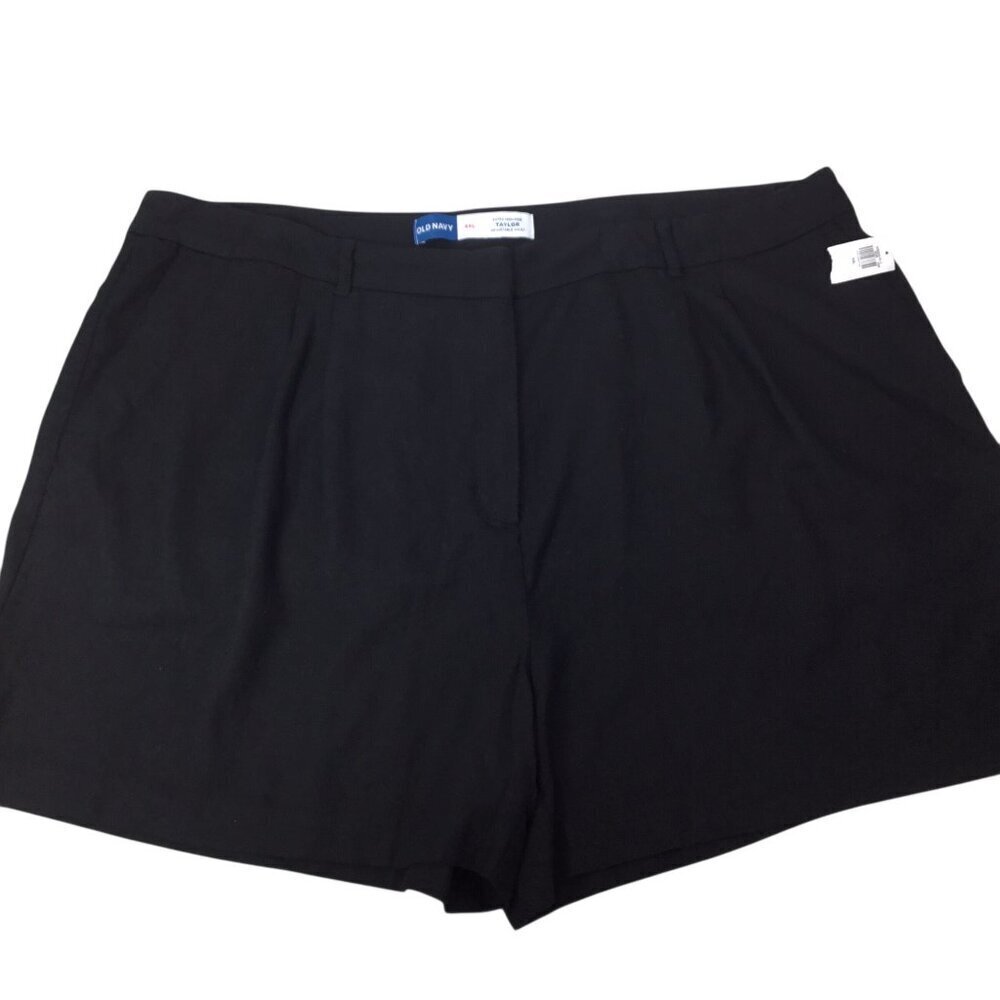 Linen Blend Shorts NWT Old Navy Taylor Extra High Rise Black Adj Waist XXL
